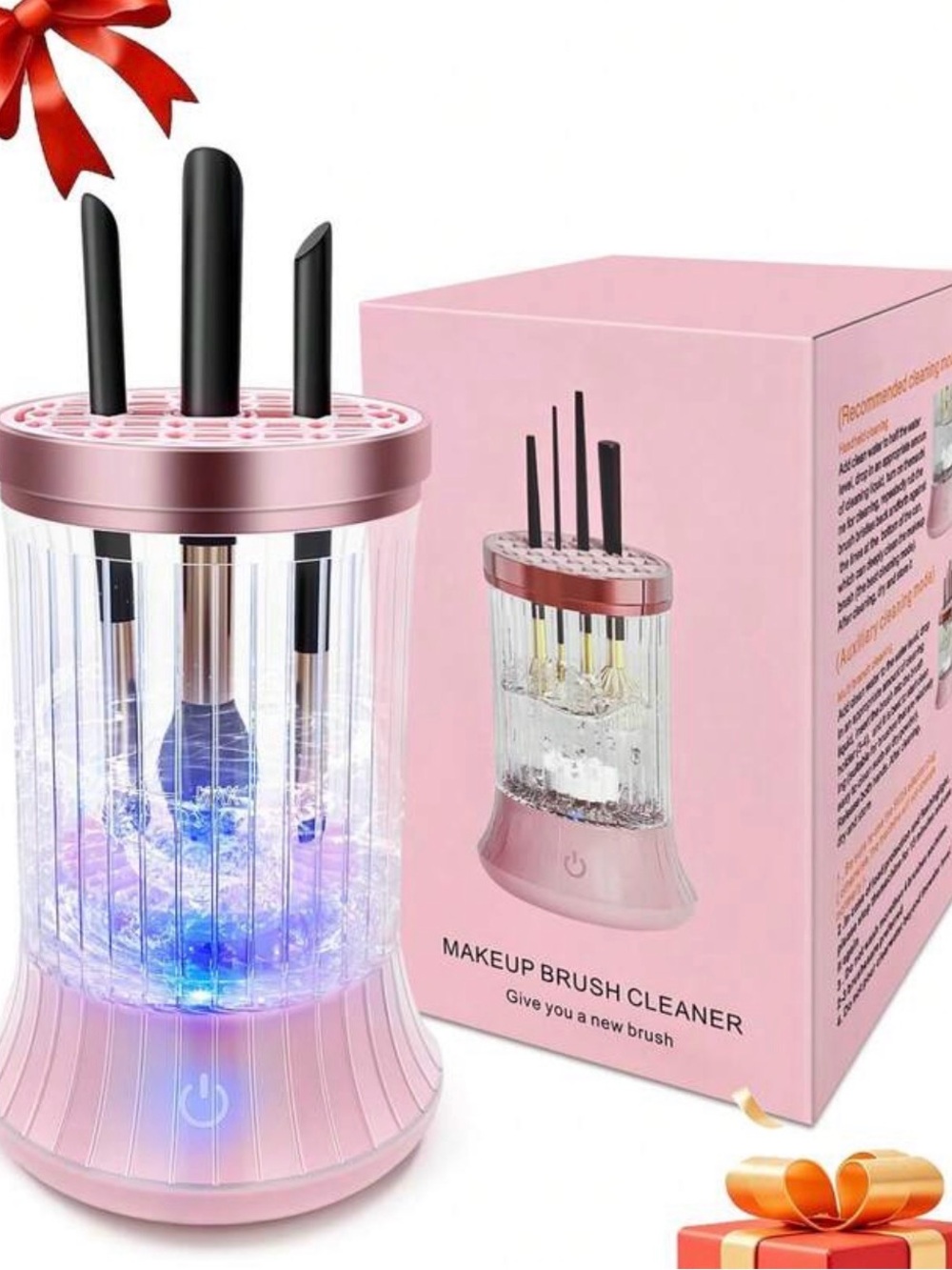 Electric Pink Makeup Brush Cleaner - Deep Clean & Dry